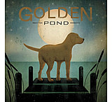 Image of iCanvas Moonrise Yellow Dog - Golden Pond by Ryan Fowler Canvas Print