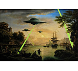 Image of iCanvas Flying Saucers Aliens by Banksy - Canvas Print