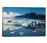 Image of iCanvas Reflection Of Fjallsjokull I, Fjallsarlon Glacier Lake, Vatnajokull National Park, Sudurland, Iceland by Gareth McCormack Canvas Print