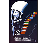 Image of iCanvas Soviet Space Poster Of Cosmonaut Yuri Gagarin by Stocktrek Images - Canvas Print