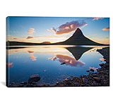 Image of iCanvas Sunset Reflection, Kirkjufell, Grundarfjordur, Snaefellsnes Peninsula, Vesturland, Iceland by Gareth McCormack Canvas Print