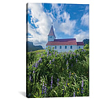 Image of iCanvas Town Church I, Vik I Myrdal, Sudurland, Iceland by Gareth McCormack Canvas Print