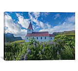 Image of iCanvas Town Church II, Vik I Myrdal, Sudurland, Iceland by Gareth McCormack Canvas Print