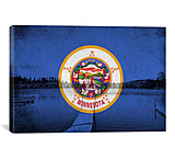 Image of iCanvas Minnesota Flag, Peterson Lake Calhoun Canvas Print