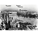 Image of iCanvas Planes Flying High over City Canvas Print