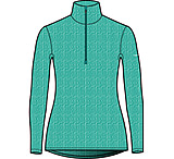 Icebreaker 260 Vertex Long Sleeve Half Zip Herenga Thermal Top - Women's, Flux Green/Snow/J, Small, IB0A56TA974S