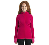 Image of Icebreaker RealFleece Descender Long Sleeve Zip Hood Jacket - Women's