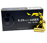 Igman 9mm Luger 124 Grain Full Metal Jacket Brass Centerfire Pistol Ammo, 50 Rounds, IGMAN9mmb