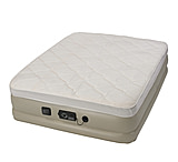 Insta-bed Raised 18 in Queen Pillow Top Air Mattress with NeverFlat Pump, Beige, Queen, 840018G