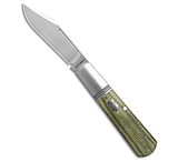 Image of Jack Wolf Knives Gateway Barlow Knife Green Canvas Micarta 3 Belt Satin E35F857E