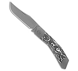 Image of Jack Wolf Knives Mini Cyborg Jack Slip Joint Knife White Marble CF 2.6 BB/SW C63FAD57