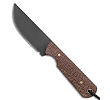Image of JRs Knives Str8 BK Fixed Blade Knife Chisel Burlap Micarta 2.75 Black 663C73DB