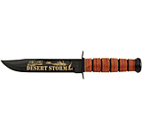 Image of KA-BAR Knives USMC Desert Storm Commemorative Fixed Blade Knife w/ Leather Sheath