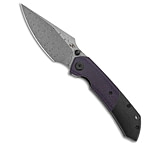 Image of Kansept Knives Kansept Fenrir Liner Lock Knife Purple Mic + BW Titanium 3.5 Damascus K1034Z2 46D6ABB4