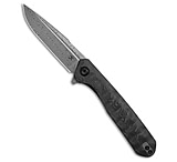 Image of Kansept Knives Qilin Drop Point Liner Lock Knife Black Rose CF 3.4 Damascus 2D2829A8