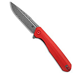 Image of Kansept Knives Qilin Drop Point Liner Lock Knife Red G-10 3.4 Damascus 28786EB6