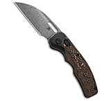 Image of Kansept Knives Vivid Crossbar Lock Knife Black SW Ti + Copper CF 3 Damascus 93B50758