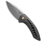 Image of Kansept Knives Kansept Odd 21 Frame Lock Knife Gray Anodized Ti W/Bronze Holes 3.25 Damascus C51087EC