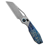 Image of Kansept Knives Kansept QTRO Crossbar Lock Knife SW Ti/Lightning Strike Ti Inlay 3.6 Damascus 5837F1EB