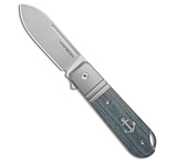 Image of Karbon Knives Ahoy Frame Lock Knife Ti/Blue Denim Micarta 3.1 Satin DABE22BA