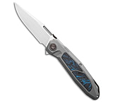 Image of Ketuo Bratva Liner Lock Knife Titanium/Blue Marbled CF 3.85 Satin 32A5360F