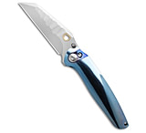 Image of Ketuo Dirty Bird Button Liner Lock Knife Blue Ti/Mokuti Inlay 3.74 BB 32122BCE