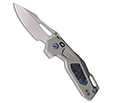 Image of Ketuo Mini Griffin Button Liner Lock Knife Titanium/Blue Marbled CF 2.9 Satin 12C6CF71
