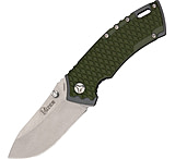Image of Kizer Cutlery Titanium Folding Knife, Stone Washed CPM-S35VN Blade, Green G-10 Handle
