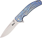 Image of Kizer Cutlery Titanium Framelock Blue Machined Design Knife