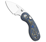 Image of Kizer Cutlery Kizer Microbe Button Liner Lock Knife Gray/Blue Vortex Micarta 2.2 Satin 016154E6