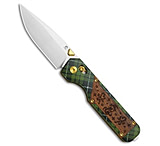 Image of Kizer Cutlery Kizer Militaw Clutch Lock Knife Green G-10/Mkuruti Wood 3.4 Satin Nitro-V 9FFA2855