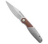 Image of Kizer Cutlery Kizer RAZE Liner Lock Knife Titanium + Leather 3.50 Stonewash 1B735892