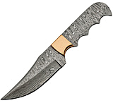 Image of Knifemaking Clip Point Blade with Finger Grooved Handle, 8 3/4in Fixed Blade Knife