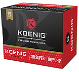 Image of Koenig Defense .38 Super 110-Grain Jacketed Hollow Point (JHP) Brass Casing Centerfire Pistol Ammunition
