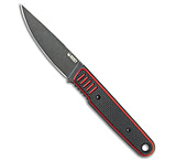 Image of Kubey Fixie Fixed Blade Knife Black/Red G-10 3.11 Black Stonewash 7940B409