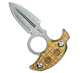 Image of Kubey Knives Cavy Fixed Blade Push Dagger Knife Ultem 2.25 Stonewash 57F88032