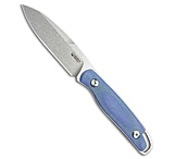 Image of Kubey Knives Dust Devil Fixed Blade Knife Blue Micarta 3.2 Stonewash 9778FB4A