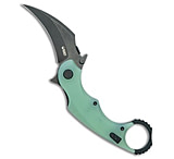 Image of Kubey Knives Rogue Liner Lock Karambit Knife Jade G-10 2.9 Black SW FC165EAB