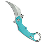 Image of Kubey Knives Rogue Liner Lock Karambit Knife Tiffany Blue G-10 2.9 Stonewash 3D92D7C4