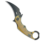 Image of Kubey Knives Rogue Liner Lock Karambit Knife Ultem 2.9 Black SW 25301DA6