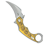Image of Kubey Knives Rogue Liner Lock Karambit Knife Ultem 2.9 Stonewash 53A955CD