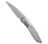 Image of Kubey Knives Spike Frame Lock Knife Gray Ti/Silver Twill Carbon Fiber 3.1 BB 4E6B2B39