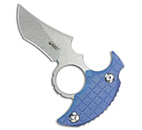 Image of Kubey Knives Stheno Fixed Blade Push Dagger Knife Blue G-10 3 Stonewash E0E54136