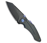 Image of Kubey Knives Sumo Button Lock Knife Black SW Ti/Blue Accents 3.2 Black SW C5DAF146