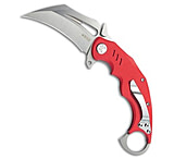 Image of Kubey Knives Wrath Liner Lock Karambit Knife Red G-10 2.7 Bead Blast 61DE710A