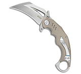 Image of Kubey Knives Wrath Liner Lock Karambit Knife Tan G-10 2.7 Bead Blast 9595F2A4