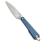 Image of Kubey Knives YAG Wharncliffe Fixed Blade Knife Blue Micarta 2.4 SW 374C9C99