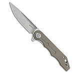 Image of Kubey Mizo Liner Lock Knife Khaki G-10 3.2 Bead Blast 14C28N E9BA467D