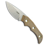Image of Kubey Willumsen Hunter Fixed Blade Drop Point Knife Brown Micarta 3.4 SW A0AD8AFC