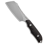 Image of Kubey Aiden Cleaver Fixed Blade Knife Black Micarta w/ Leather Sheath 3.75 BB AAF605C9